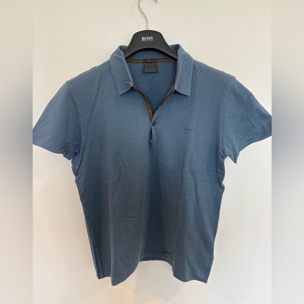 Hugo Boss Handcrafted Forever 3 Button Collar Shirt w Gold Trim
